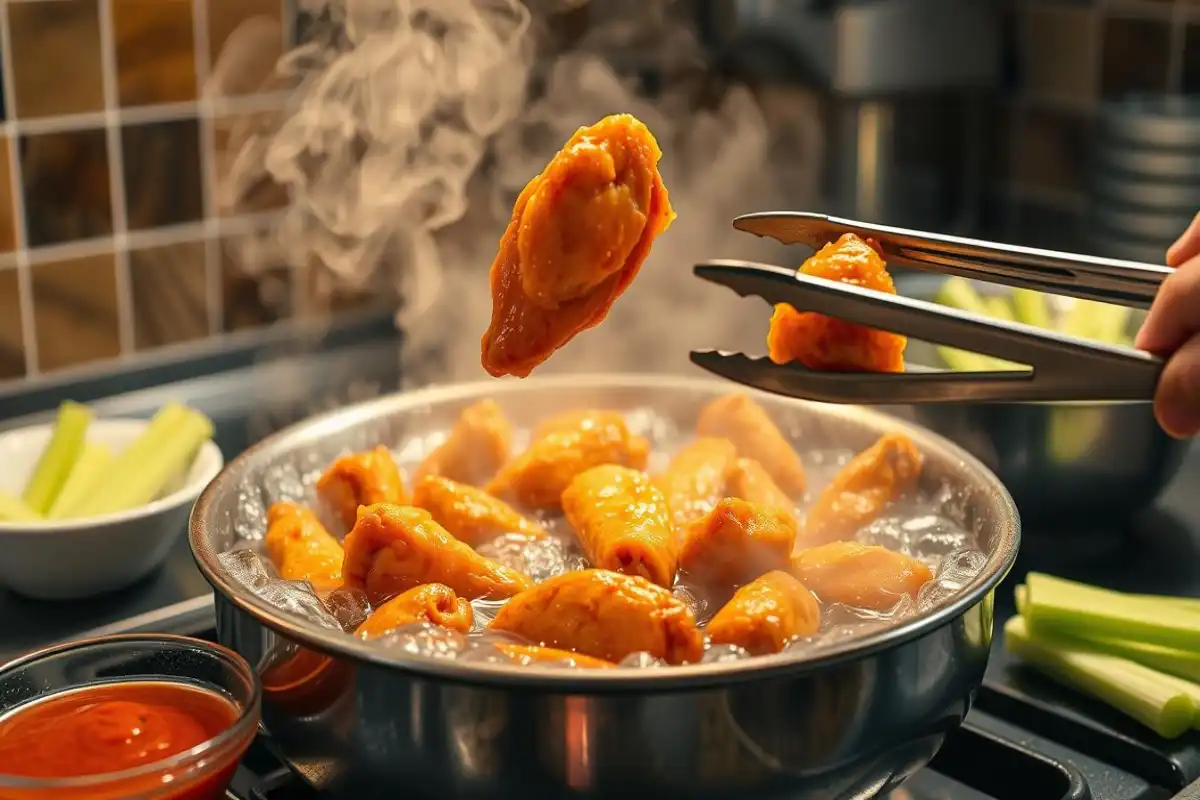 traditional frying method for buffalo wings